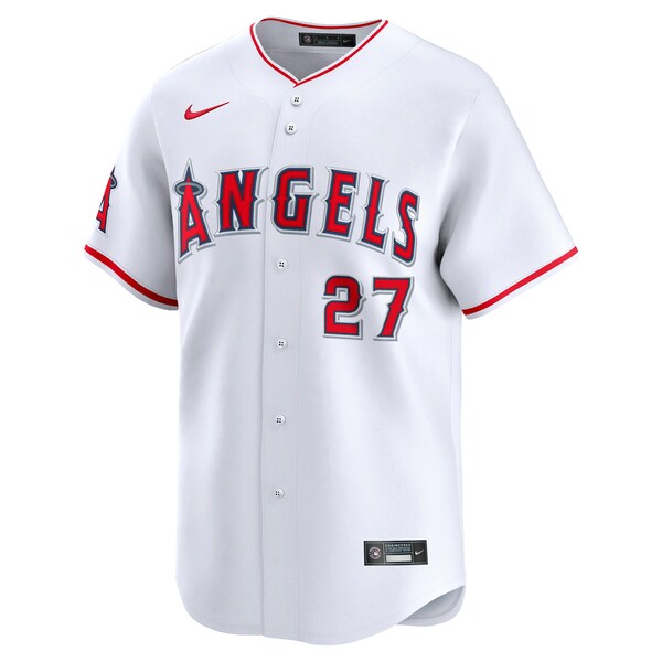 Mike Trout Los Angeles Angels Nike Home Limited Player Jersey - White - Image 2