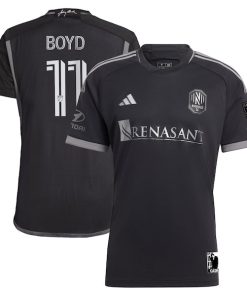 Tyler Boyd Nashville SC adidas 2024 Man In Black Kit Authentic Player Jersey - Black/Yellow