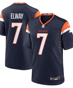Alternative view of John Elway Denver Broncos Nike Alternate Retired Player Game Jersey - Navy