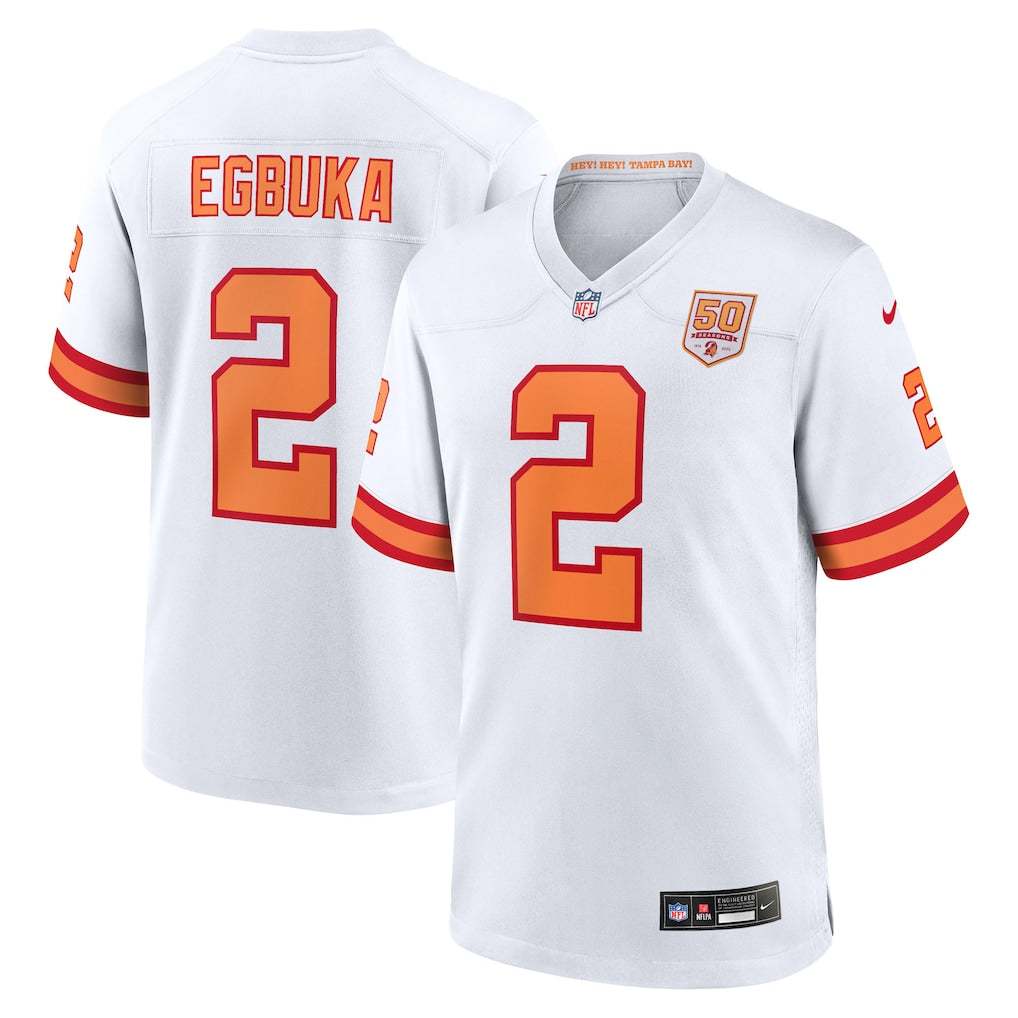 Emeka Egbuka Tampa Bay Buccaneers '76 Nike Alternate 50th Season Game Jersey - White