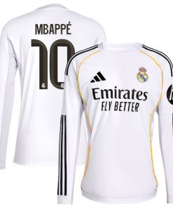 Alternative view of Kylian Mbapp¨¦ Los Merengues adidas 2025/26 Home Replica Player Jersey - White/Blue