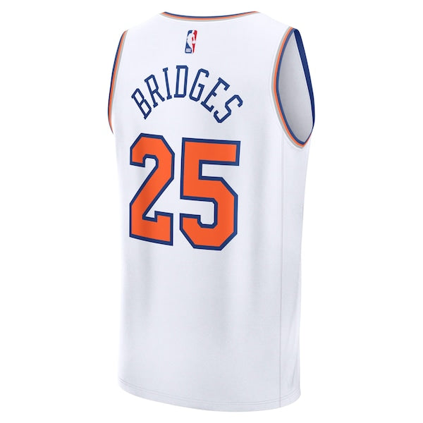 Mikal Bridges New York Knicks Fast Break Replica Player Jersey - Association Edition - White - Image 3