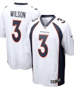 Alternative view of Russell Wilson Denver Broncos Nike Game Jersey - White/Navy/Orange