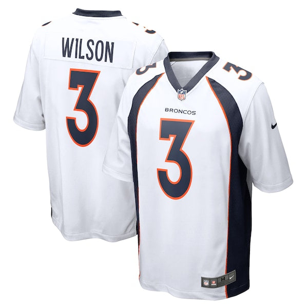 Russell Wilson Denver Broncos Nike Game Jersey - White/Navy/Orange - Image 2