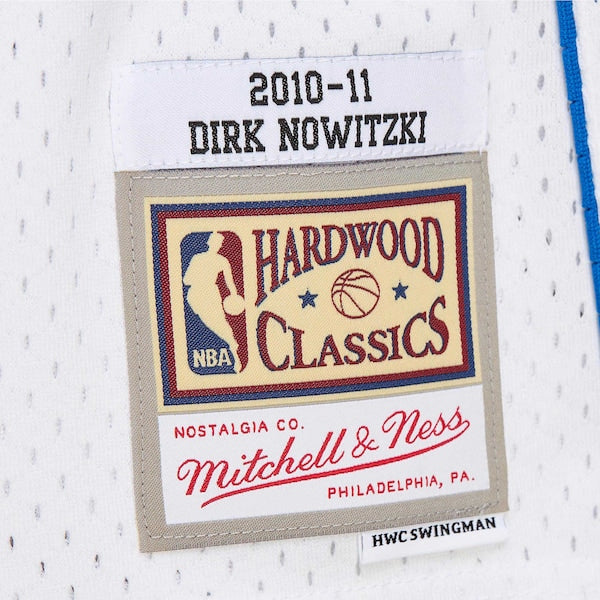 Dirk Nowitzki Dallas Mavericks 2010/11 Hardwood Classics Swingman Jersey - White - Image 5