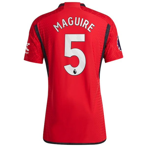 Harry Maguire Manchester United adidas 2023/24 Home Authentic Player Jersey - Red/Green - Image 4