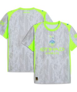 Manchester City Puma 2025/26 Third Replica Jersey - Gray/Neon Green/Light Blue/Black/Green