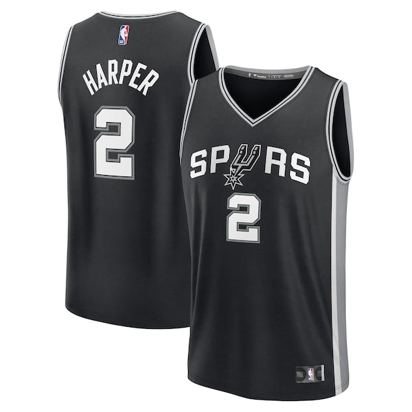 Dylan Harper San Antonio Spurs Youth 2025 NBA Draft First Round Pick Fast Break Replica Jersey - Icon Edition - Black