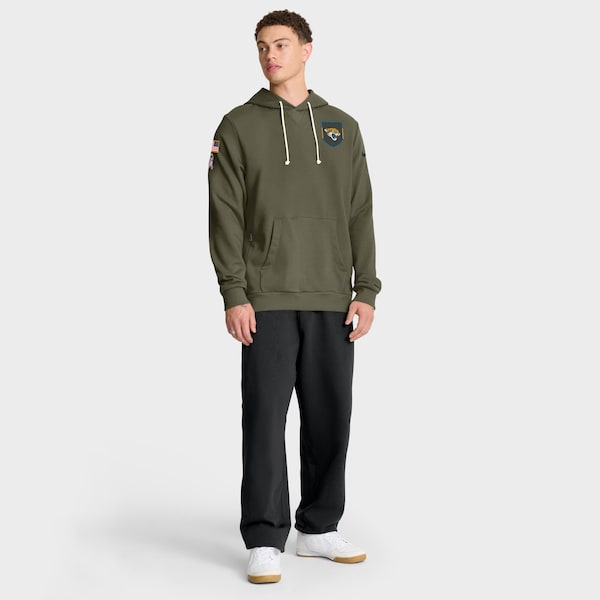 Jacksonville Jaguars Nike 2025 Salute to Service Sideline Standard Issue Dri-FIT Hoodie - Olive - Image 3