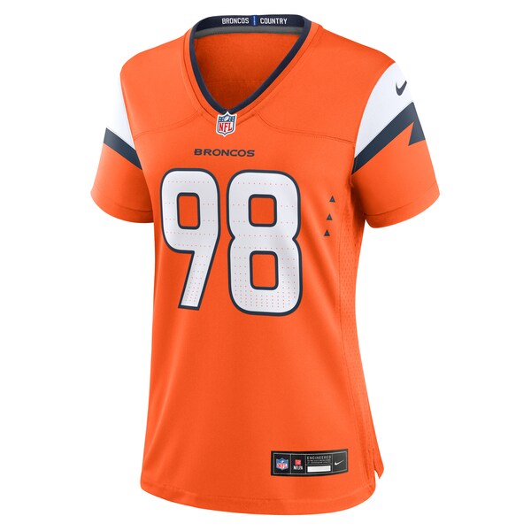 John Franklin-Myers Denver Broncos Nike Women's Team Game Jersey - Orange - Image 3