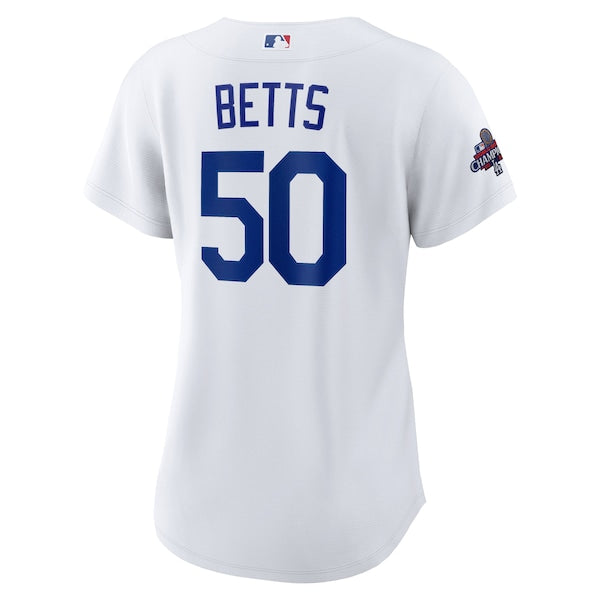 Mookie Betts Los Angeles Dodgers Nike Women's 2024 World Series Champions Home Replica Player Jersey - White - Image 4