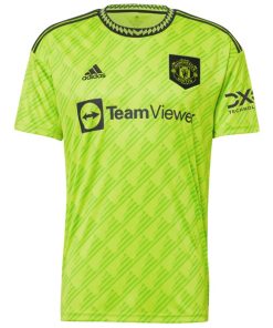 Alternative view of Bruno Fernandes Manchester United adidas 2022/23 Third Replica Player Jersey - Neon Green