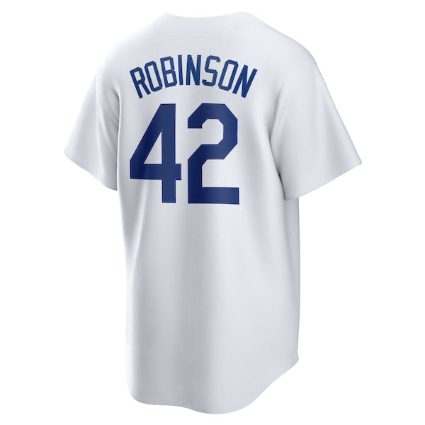 Jackie Robinson Brooklyn Dodgers Nike Home Cooperstown Collection Player Jersey - White - Image 3