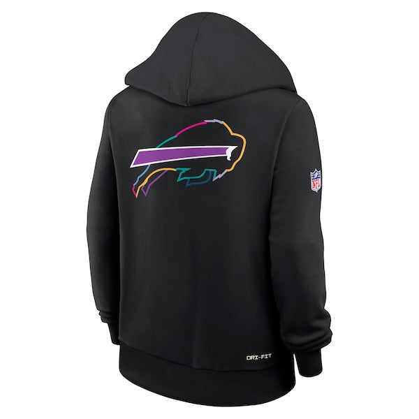 Buffalo Bills Nike Women's 2025 NFL Crucial Catch Sideline Standard Issue Dri-FIT Hoodie - Black - Image 4