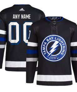 Tampa Bay Lightning adidas Alternate Primegreen Authentic Custom Jersey - Black