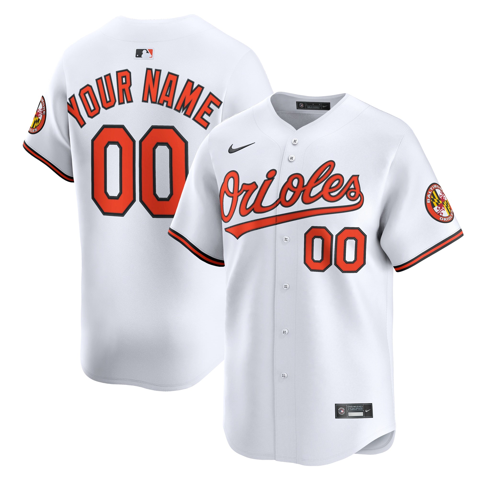 Baltimore Orioles Nike Alternate Limited Custom Jersey - Black/White - Image 6
