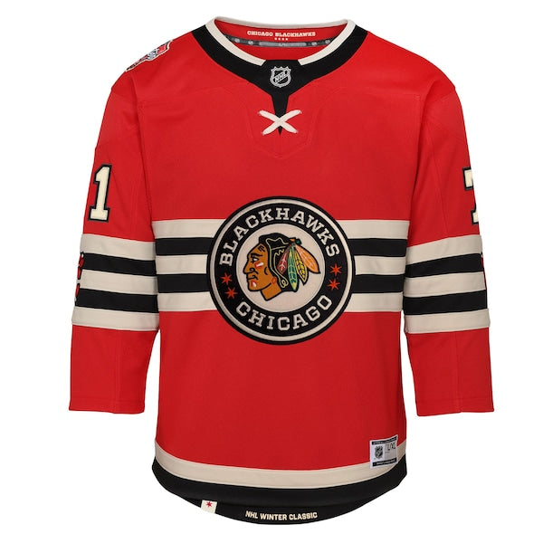 Taylor Hall Chicago Blackhawks Youth 2025 NHL Winter Classic Premier Player Jersey - Red - Image 2