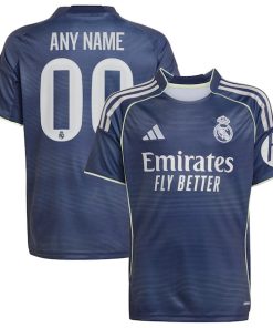 Los Merengues adidas Youth 2025/26 Away Replica Custom Jersey - Blue/White
