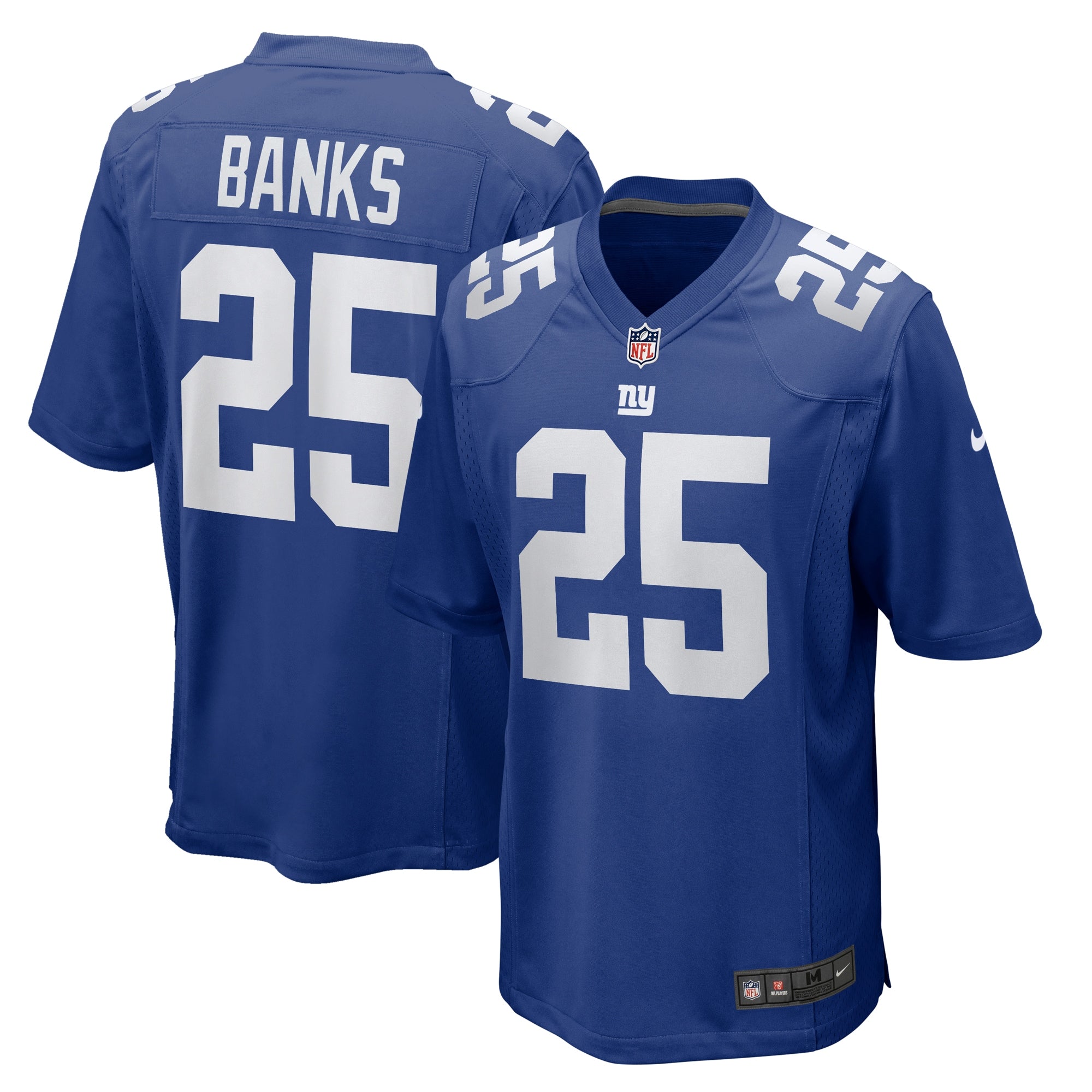 Deonte Banks New York Giants Nike Game Jersey - White/Royal - Image 5