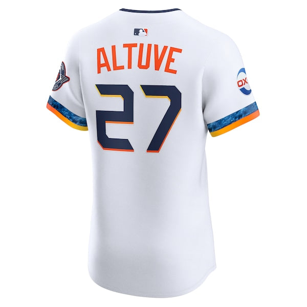 Jose Altuve Houston Astros Nike 2025 City Connect Elite Player Jersey - White - Image 3