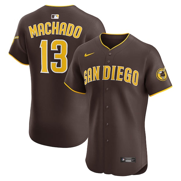 Manny Machado San Diego Padres Nike Road Elite Jersey - Brown/White - Image 2
