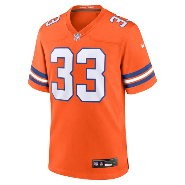 Javonte Williams Denver Broncos Nike Mile High Collection 1977 Throwback Player Game Jersey - Orange - Image 2