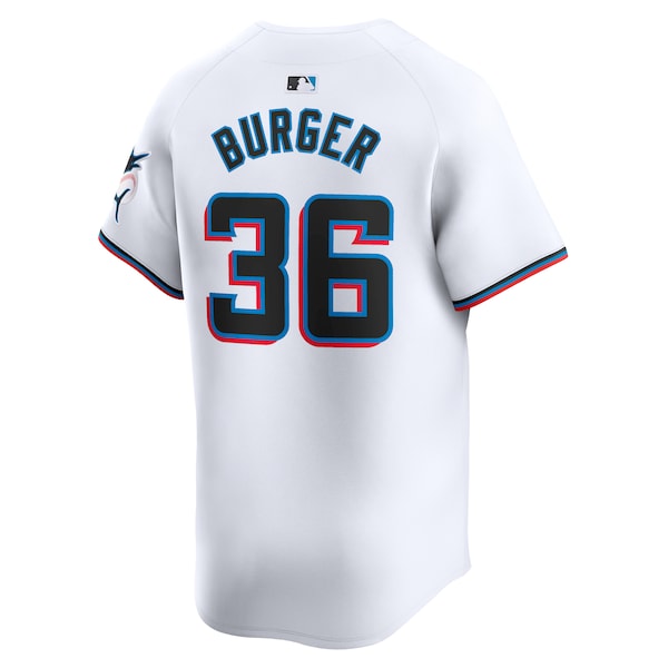 Jake Burger Miami Marlins Nike Home Limited Player Jersey - White - Image 4