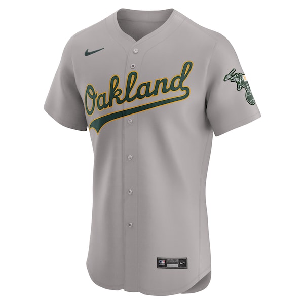 Oakland Athletics Nike Road Vapor Premier Elite Patch Jersey - Gray - Image 2