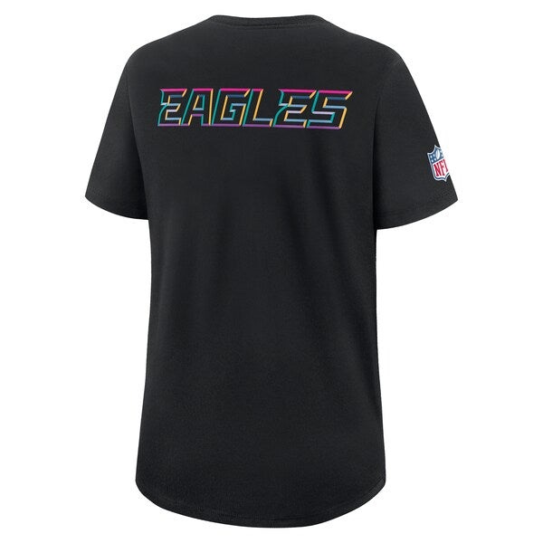 Philadelphia Eagles Nike Women's 2025 NFL Crucial Catch Tri-Blend Dri-FIT T-Shirt - Black - Image 3