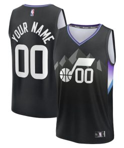 Utah Jazz  Fast Break Custom Jersey - Statement Edition - Black