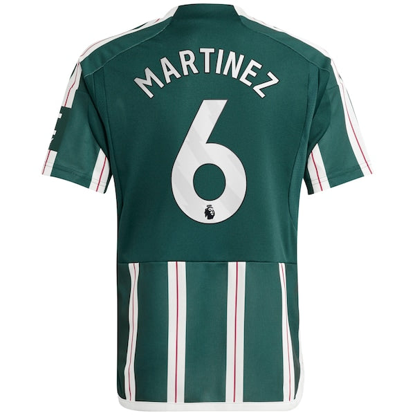Lisandro Mart¨ªnez Manchester United adidas Youth 2023/24 Away Replica Player Jersey - Green/White - Image 4