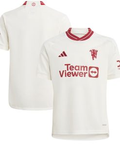 Manchester United adidas Youth 2023/24 Third Replica Jersey - White