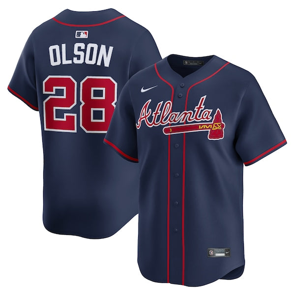 Matt Olson Atlanta Braves Nike Alternate Limited Jersey - Navy/Gray - Image 2