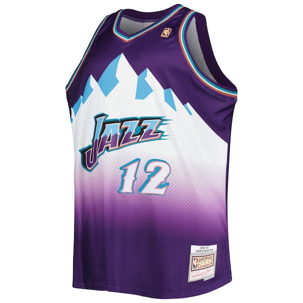 John Stockton Utah Jazz Big & Tall Hardwood Classics 1996/97 Swingman Jersey - Purple - Image 2