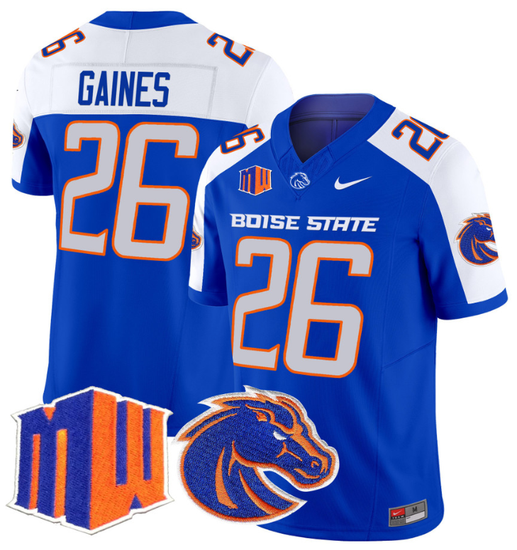 Sire Gaines #26 Boise State Broncos Vapor Limited College Alternate Jersey - Royal/White - Image 2