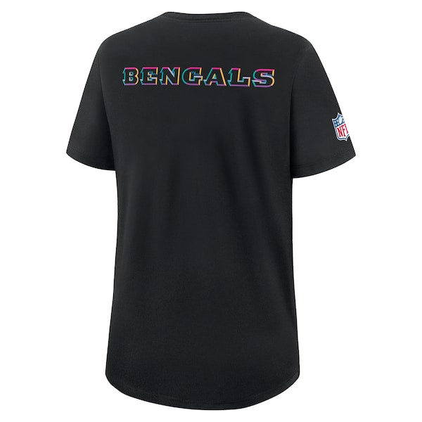 Cincinnati Bengals Nike Women's 2025 NFL Crucial Catch Tri-Blend Dri-FIT T-Shirt - Black - Image 3
