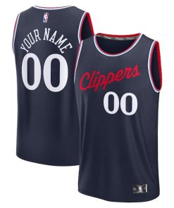 Alternative view of LA Clippers  Fast Break Custom Jersey - Icon Edition - Navy/White/Red