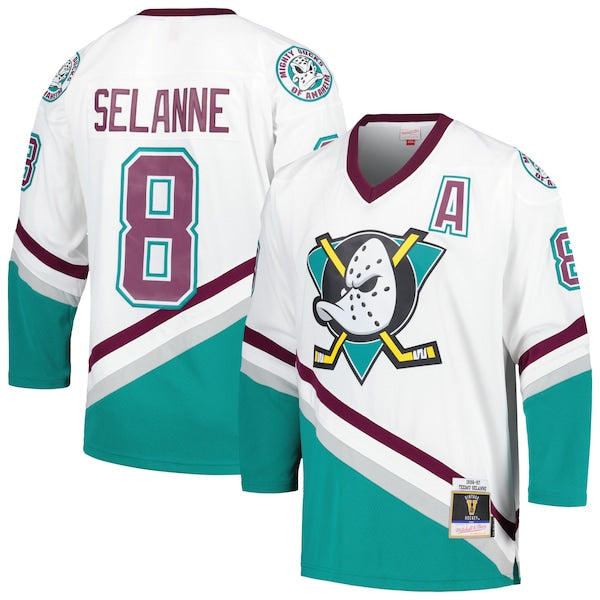 Teemu Selanne Anaheim Ducks 1996/97 Blue Line Player Jersey - White