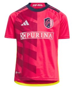 Alternative view of St. Louis City SC adidas Youth 2024 CITY Kit Replica Custom Jersey - Red