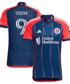 Giacomo Vrioni New England Revolution adidas 2024 Boston Tea Party Authentic Player Jersey?¨C Navy