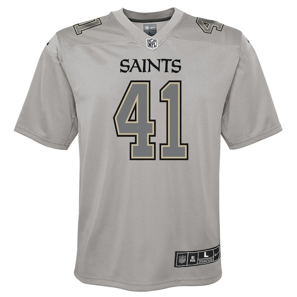 Alvin Kamara New Orleans Saints Nike Youth Atmosphere Game Jersey - Gray - Image 2