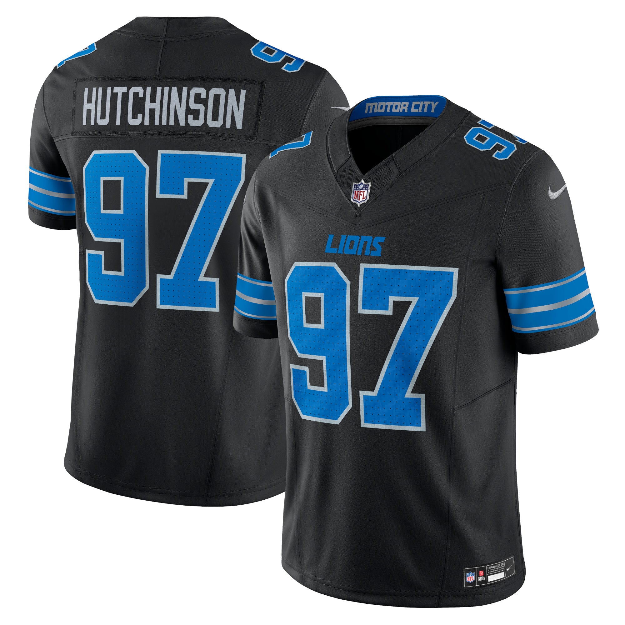 Aidan Hutchinson Detroit Lions Nike Vapor F.U.S.E. Limited Jersey - Blue - Image 7