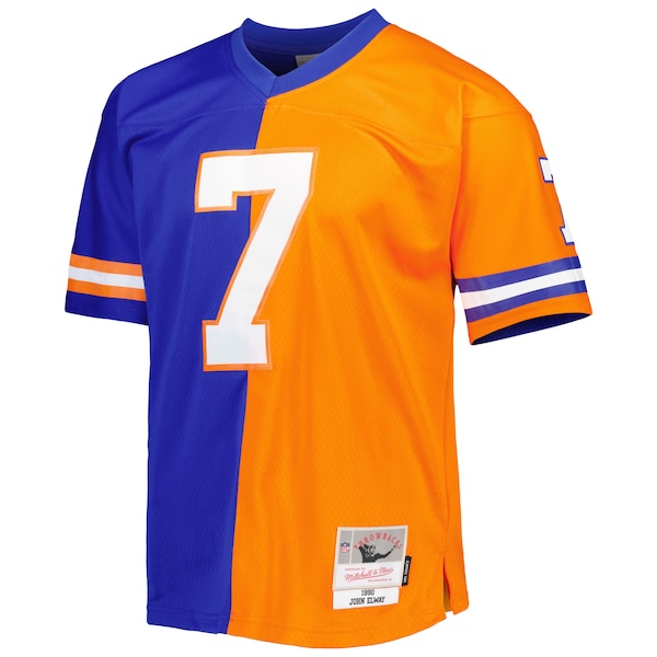 John Elway Denver Broncos 1990 Split Legacy Replica Jersey - Royal/Orange - Image 2