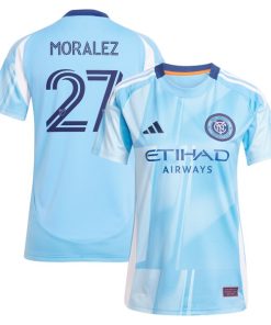 Maximiliano Moralez New York City FC adidas Women's 2025 The Excelsior Kit Replica Player Jersey - Light Blue
