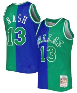 Steve Nash Dallas Mavericks Hardwood Classics 1998/99 Split Swingman Jersey - Blue/Green