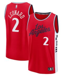 Kawhi Leonard LA Clippers  Fast Break Replica Player Jersey - Statement Edition - Red