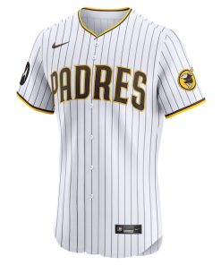 Alternative view of San Diego Padres Nike Home Elite Custom Patch Jersey - White