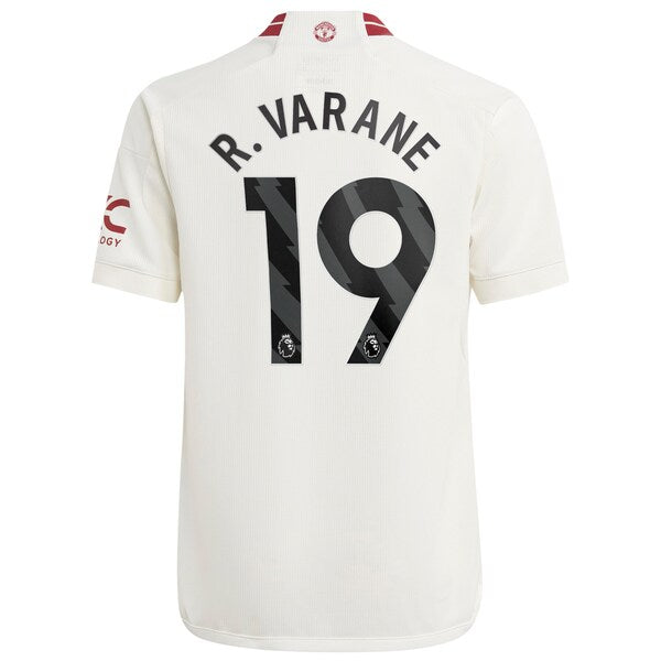 Raphael Varane Manchester United adidas Youth 2023/24 Third Replica Player Jersey - White/Green - Image 4