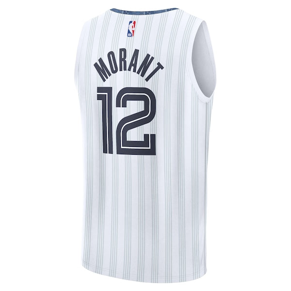 Ja Morant Memphis Grizzlies 2025/26 City Edition Fast Break Jersey - White - Image 3