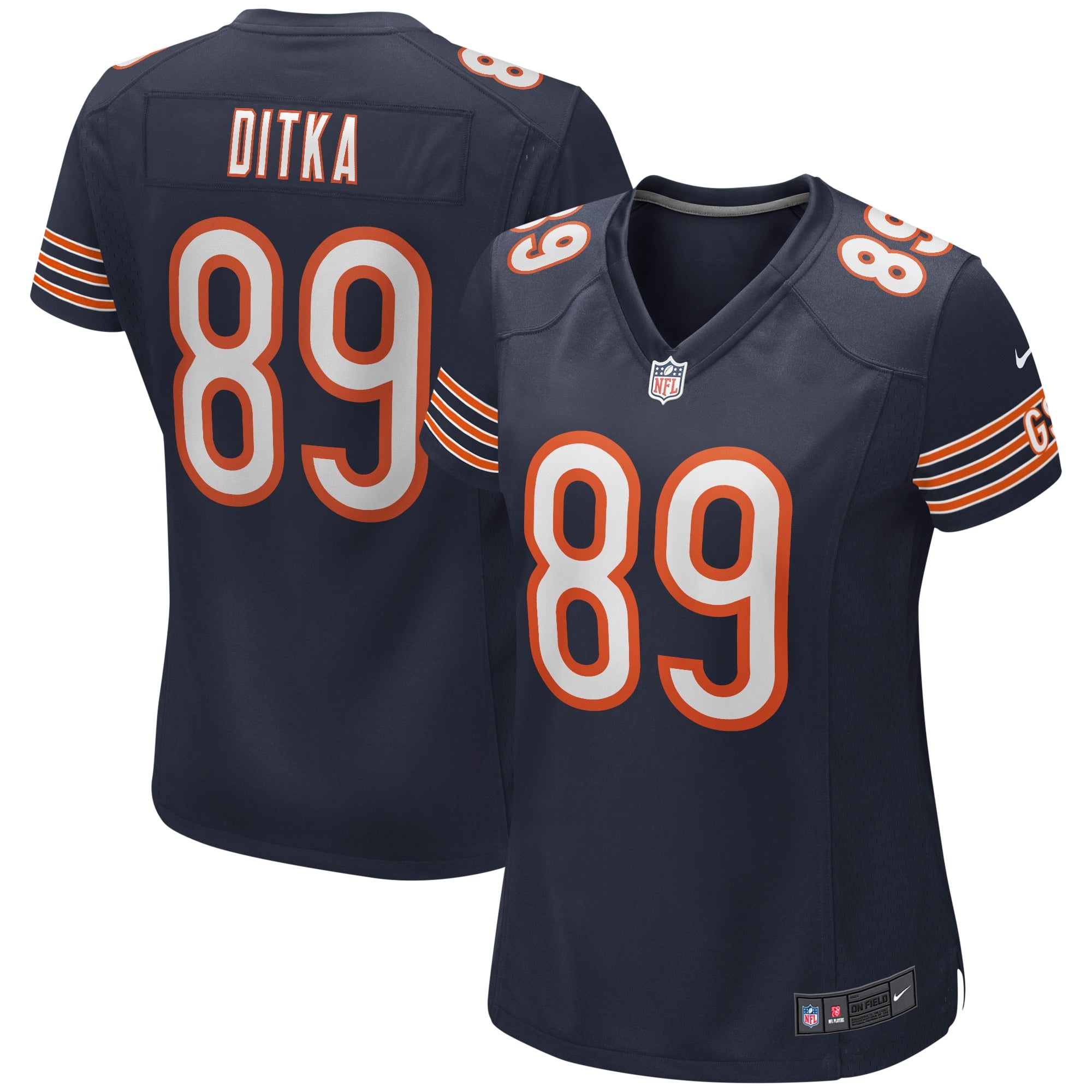Mike Ditka Chicago Bears Nike Women's Retired Player Jersey - Orange/Navy - Image 6
